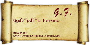 Gyöpös Ferenc névjegykártya