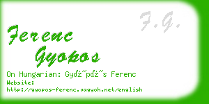 ferenc gyopos business card